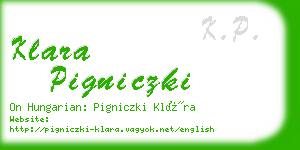 klara pigniczki business card